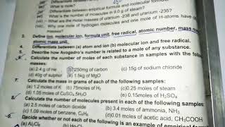 Class 8th A Chapter1 Exercise Q6 Calulating Number of Moles part 1 [upl. by Thirzi]