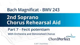 Bachs Magnificat Part 7  Fecit potentiam  2nd Soprano Chorus Rehearsal Aid [upl. by Domini923]