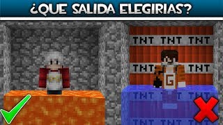 ¿QUÉ SALIDA ELIGES PARA SOBREVIVIR  ACERTIJOS IMPOSIBLES EN MINECRAFT DIFICIL [upl. by Aliuqa]