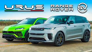 New Range Rover SV v Lambo DRAG RACE [upl. by Aenel]