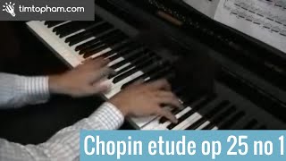 Chopin Etude Op 25 No 1 Aeolian Harp Piano Tutorial [upl. by Ahsaelat]