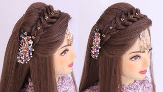 Engagement look for bride l wedding hairstyles kashees l easy open hairstyles l bridal hairstyles [upl. by Nwahsel]