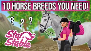 10 Horse Breeds you need in Star Stable [upl. by Hgielrak]