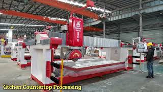 HKNC500 cnc bridge saw stone cutting machine 5 axes CNC bridge saw [upl. by Eladnwahs]