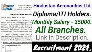 HAL Recruitment 2024 job jobsearch recruitment [upl. by Mcmillan331]