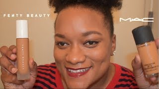 Fenty Beauty Pro Filtr Foundation vs Mac Studio Fix Fluid Foundation  JaquishaLatisse [upl. by Nat]