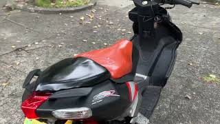 Aprilia アプリリア SR50R Factory 70cc Malossi マロッシ Giannelliチャンバーマフラー キャブレーター [upl. by Nowahs743]