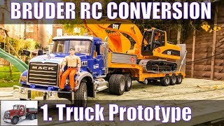 Bruder Truck RC Conversion pt1  prototype [upl. by Notyalc]