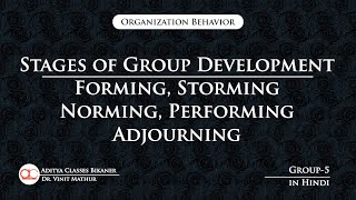 Group5 Stages of Group Development  Forming Storming Norming Performing Adjourning in Hindi [upl. by Ennahs]