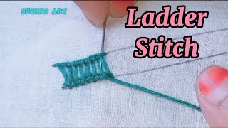 Ladder Stitch for hand embroidery Basic hand embroidery tutorial ladderstitches stitching stitch [upl. by Eciralc]