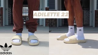 Adidas Adilette 22 Slide Review  On foot [upl. by Chandos]