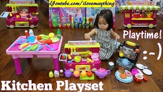 Little Kids Kitchen Playset Playtime Fun A Food Truck Toy Food Seller Pretend Play and More [upl. by Christiano]