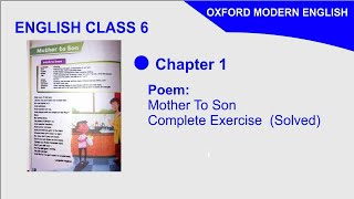 Mother to son solved exercise  oxford modern English class 6th [upl. by Fradin832]