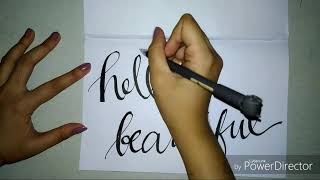 Beginners Calligraphy Using Artline Calligraphy Pen [upl. by Einor]