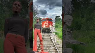 Skeleton dancing vs sand sculpture special effects on the train driver train vfx youtubeshorts [upl. by Ahsinahs237]