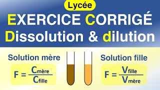 Les solutions aqueuses  dissolution et dilution  Chimie  Lycée [upl. by Niveek]