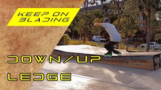 Skating a downup ledge  Rollerblading NZ [upl. by Neelasor592]