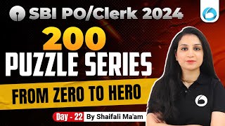 200 Puzzle Series  Day 22  SBI PO amp Clerk 2024  Reasoning By Shaifali Maam [upl. by Aynod594]