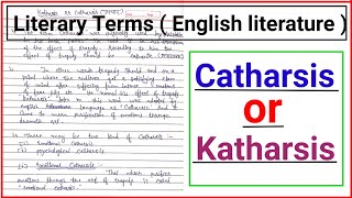 Catharsis or katharsis literary terms।। English literature for competition exams University exam [upl. by Pang]