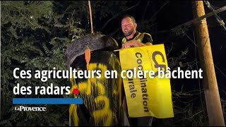 Colère des agriculteurs la Coordination Rurale bâche des radars en pays dAix [upl. by Quarta326]