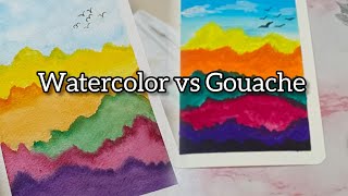 Watercolor painting vs Gouache Painting  Easy Painting Ideas for kids and beginners  Arbia Sultana [upl. by Eed441]