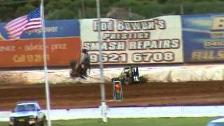 Tony Abson crash Sydney Speedway 2012 [upl. by Ahron895]