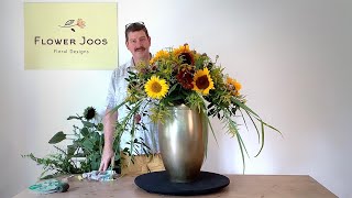 How To Make A Large Waterfall Summer Sunflower Design [upl. by Klement]