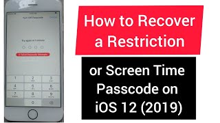 how to fix forgotten screen time passcode on ios 12 2019 [upl. by Yeca]