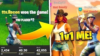 ADDING PREVIOUS WINNER AND THEN 1v1ING THEM Fortnite Exposing Stats [upl. by Dowlen]