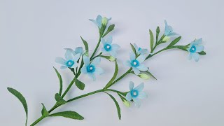 How to make Blue Tweedia flowers from crepe paper  Paper Flower  Góc nhỏ Handmade [upl. by Zil]