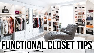 10 Tips for a FUNCTIONAL WalkIn Closet or Dressing Room [upl. by Nosittam]