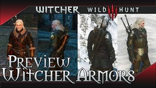 All Witcher 3 Wild Hunt armor preview  Griffin Feline Cat Ursine Bear all levels [upl. by Ydor781]