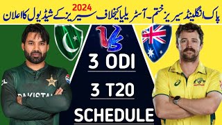 Pakistan vs Australia T20 amp ODI Series schedule 2024  Pak vs Aus Series 2024  Pak vs Aus match [upl. by Asylem]