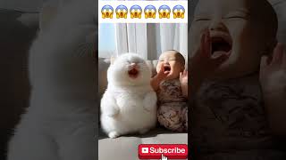 Baby is laughing with cat baby babyshorts trending [upl. by Ainivad924]