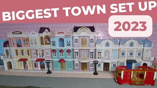 BIGGEST Town Series Set Up 2023  Sylvanian Families Calico Critters [upl. by Etnahsa]