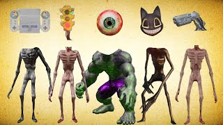 WRONG HEADS SIREN HEAD NINTENDO TRAFFIK SIREN HEAD EYE BALL CARTOON CAT HULK SIREN HEAD PISTOL [upl. by Diskin]