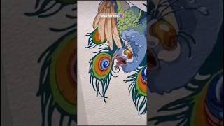 Peacock painting tutorial day 2shorts art diy painting [upl. by Divine]