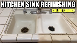 How to Repair and Refinish your Kitchen Sink  Kitchen Sink Reglazing for 195  DP Tubs [upl. by Nilkoorb]