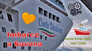 Costa Diadema  Procedure dimbarco a Savona per una crociera in Mediterraneo [upl. by Annawak892]