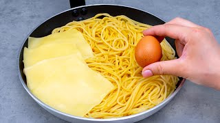 Zostało mi spaghetti z wczoraj Tarta na patelni z jajkiem i serem prasowanym [upl. by Haraj]