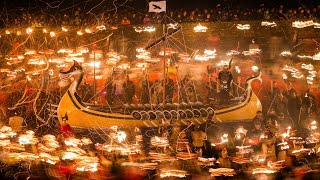 Live from Shetland Lerwick Up Helly Aa 2024 torchlit procession and galley burning [upl. by Ardnoel]