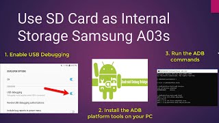 Samsung Galaxy A03s SD Card Internal Storage  How To Use SD Card as Internal Storage Samsung [upl. by Eilzel]