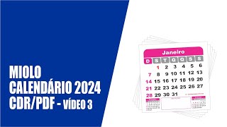 MIOLO CALENDÁRIO 2024 NO COREL  VÍDEO 3 [upl. by Fanestil955]