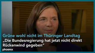 ThüringenWahl GöringEckardt B90Grüne zu Auswirkungen der Bundespolitik auf Landesebene [upl. by Mei]