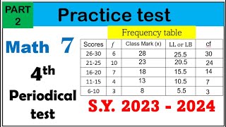 Fourth periodical test reviewer about frequency table math7 frequencytable multiplechoice PART 2 [upl. by Nnylyrehc506]