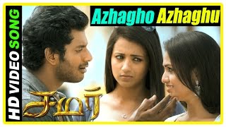 Samar Tamil Movie Scenes  Azhagho Azhaghu Song  Vishal tells Trisha about Sunaina  Yuvan Shakar [upl. by Tarrsus]