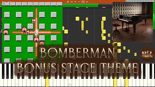 Bomberman Music  Bonus Stage Theme NES Soundtrack  Synthesia Piano [upl. by Anceline]