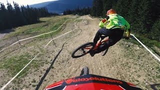 2014 UCI MTBampTrials WCHs Claudio GoPro COURSE DHI PREVIEW [upl. by Erodavlas]