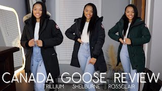 IS CANADA GOOSE WORTH IT  CANADA GOOSE PARKA REVIEW  TRILLIUM SHELBURNE ROSCLAIR [upl. by Pattison]