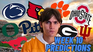 WEEK 10 COLLEGE FOOTBALL PREDICTIONS [upl. by Barger]